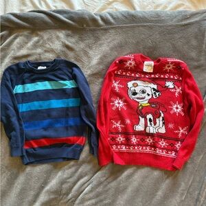 Kids Striped and Holiday Sweater Set